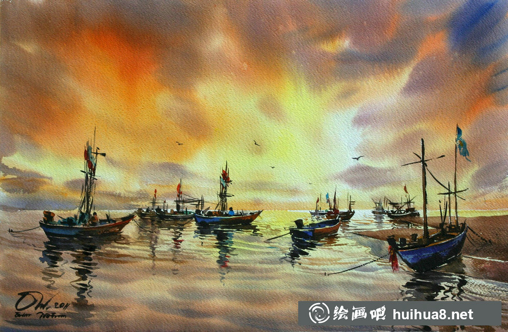 泰國Thanakorn Chaijinda 水彩畫作品