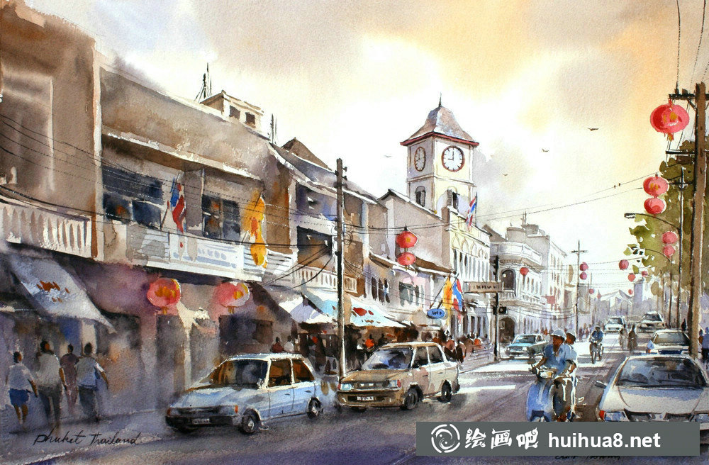泰國Thanakorn Chaijinda 水彩畫作品