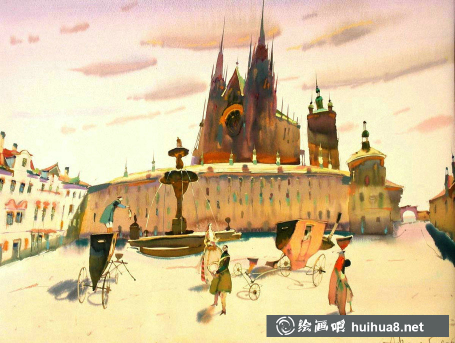俄羅斯畫家Arush Votsmush水彩畫插畫