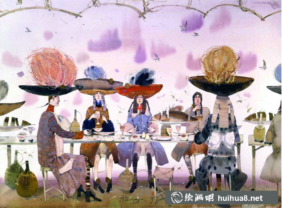 俄羅斯畫家Arush Votsmush水彩畫插畫