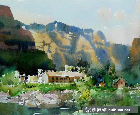 吳昌文風(fēng)景水彩畫作品 (1)