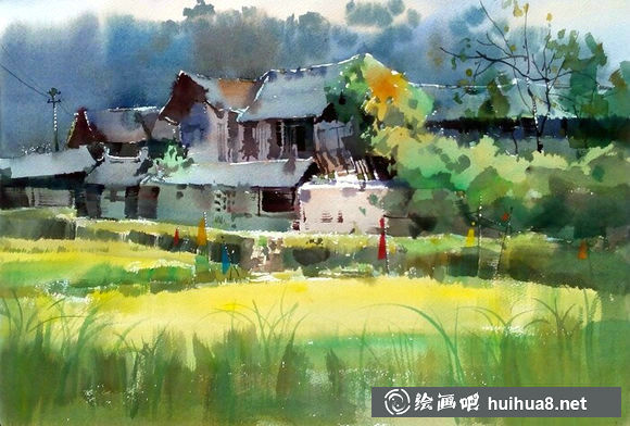 吳昌文風(fēng)景水彩畫作品 (2)