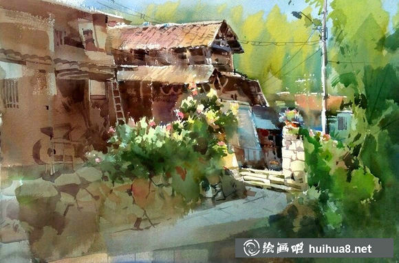 吳昌文風(fēng)景水彩畫作品 (3)