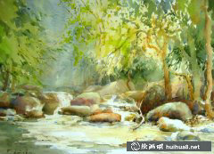 馬來西亞畫家彭釗風(fēng)景水彩畫風(fēng)采