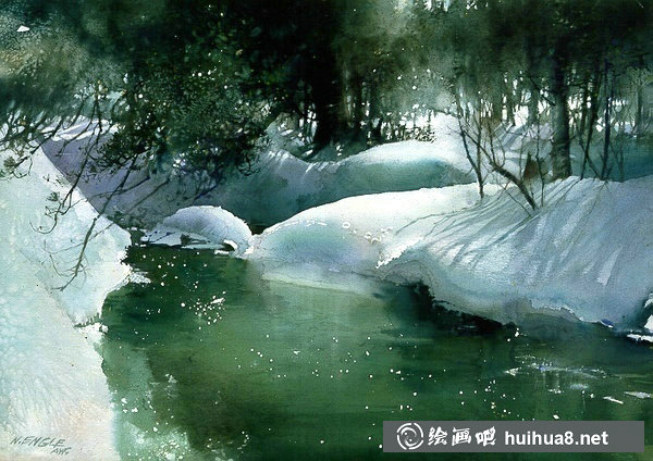 美國畫家妮塔恩格爾風(fēng)景水彩畫作品