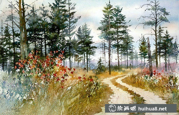 美國畫家妮塔恩格爾風(fēng)景水彩畫作品