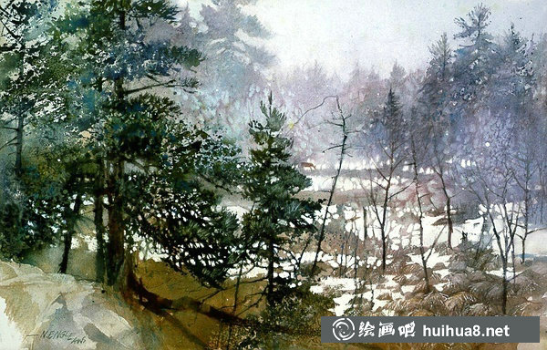 美國畫家妮塔恩格爾風(fēng)景水彩畫作品