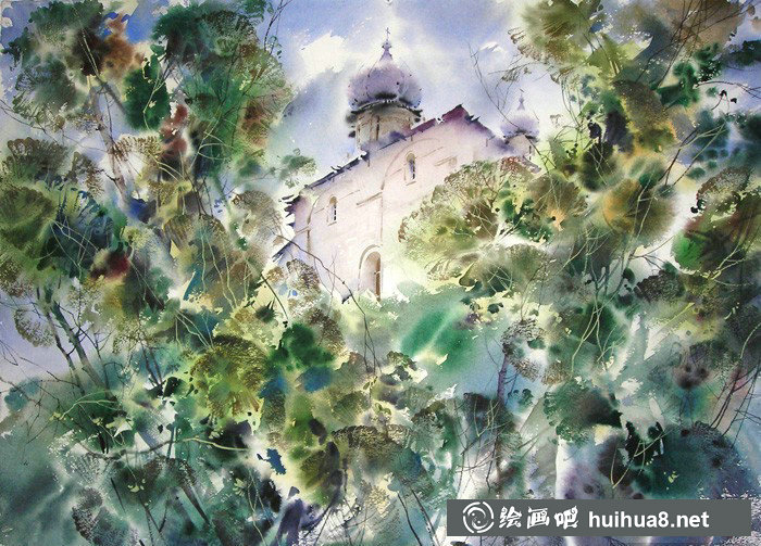俄羅斯水彩畫家Glory Korobeinikov靜物風(fēng)景作品 (5)