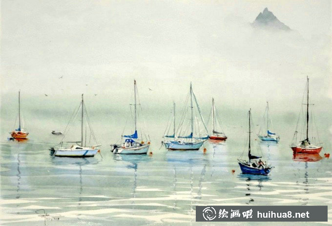 阿根廷畫家Eduardo Julio Nicola風(fēng)景水彩畫
