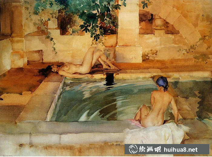 英國(guó)William Russell Flint威廉盧梭弗林特人體水彩畫(huà) (5)