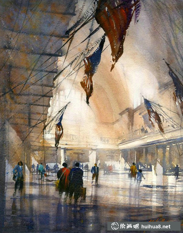 Thomas W. Schaller 城市建筑風(fēng)景水彩畫欣賞