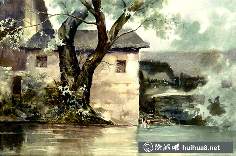魏詩(shī)國(guó)的巴蜀山川風(fēng)景水彩畫(huà)欣賞