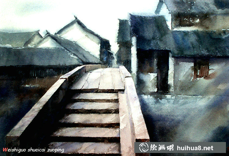 魏詩(shī)國(guó)的巴蜀山川風(fēng)景水彩畫(huà)欣賞