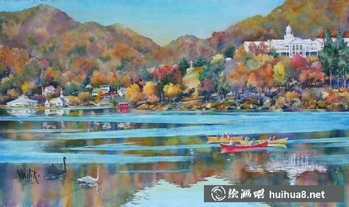 美國Ann Vasilik風景水彩繪畫藝術作品-6