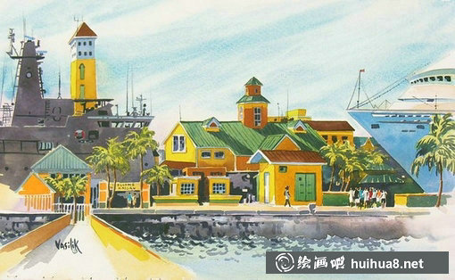 美國Ann Vasilik風景水彩繪畫藝術作品-35
