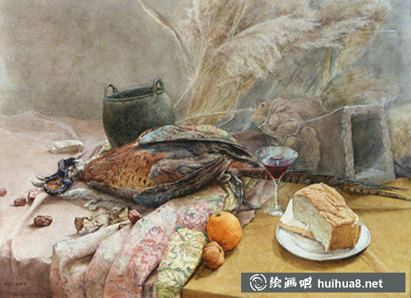 奧迪靜物風(fēng)景水彩畫(huà)作品欣賞