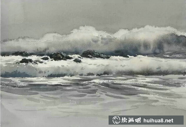 房敏水彩畫風(fēng)景作品-3