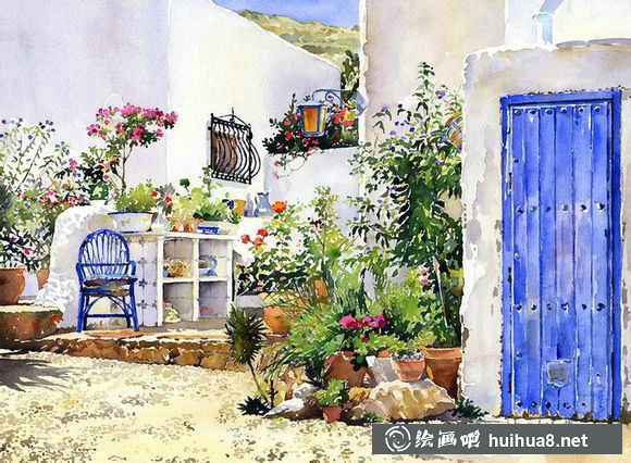 英國(guó)Margaret Merry花園海景風(fēng)光水彩