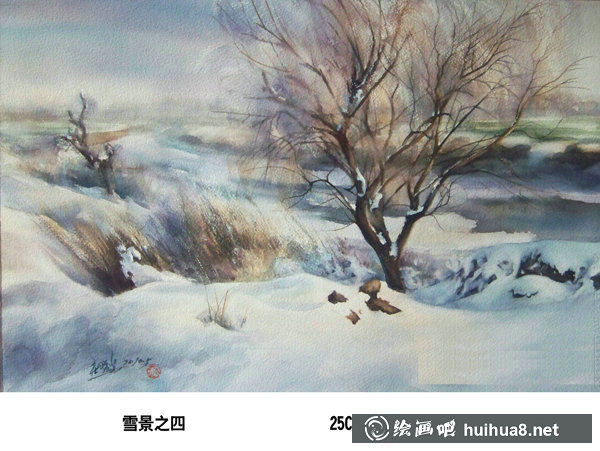 杜曉光風(fēng)景人物手繪水彩畫作品-5