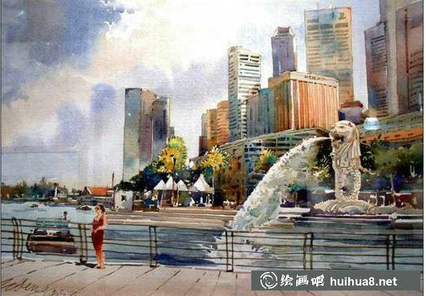 新加坡水彩畫家王金成風(fēng)景作品選