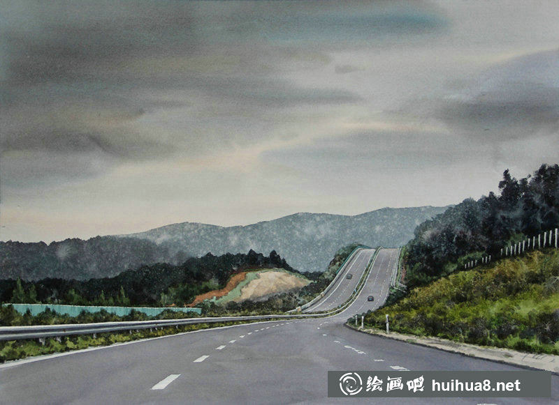 張玉坤公路水彩《去往西雙版納》系列