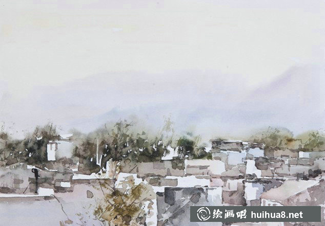 鄭士龍水彩風(fēng)景畫寫生作品-1