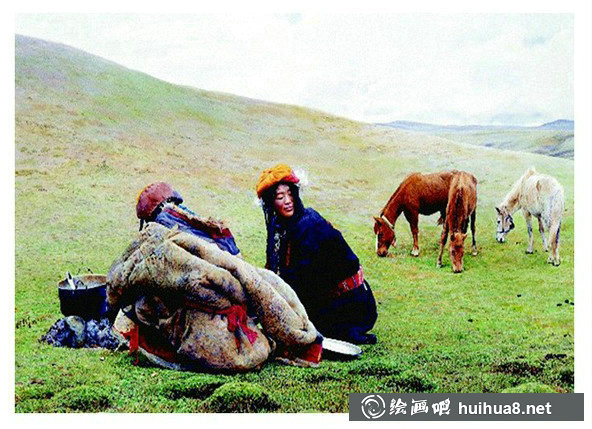 姚建華云南民族人物風(fēng)土水彩畫(huà)