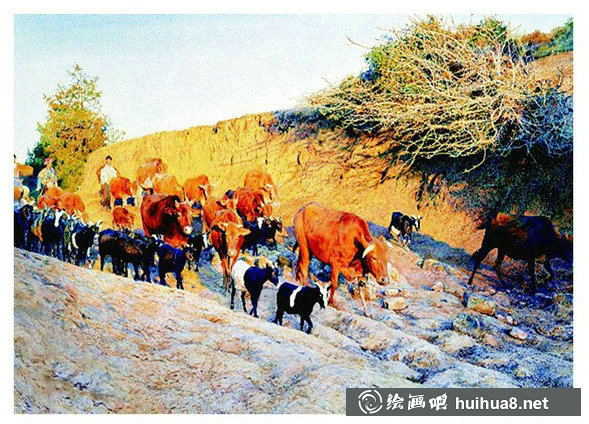 姚建華云南民族人物風(fēng)土水彩畫(huà)