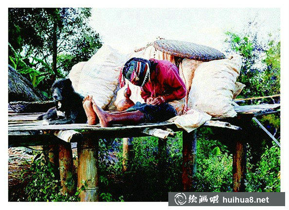 姚建華云南民族人物風(fēng)土水彩畫(huà)