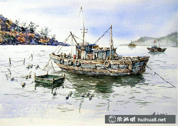 楊永鄉(xiāng)村風景水彩畫藝術(shù)作品