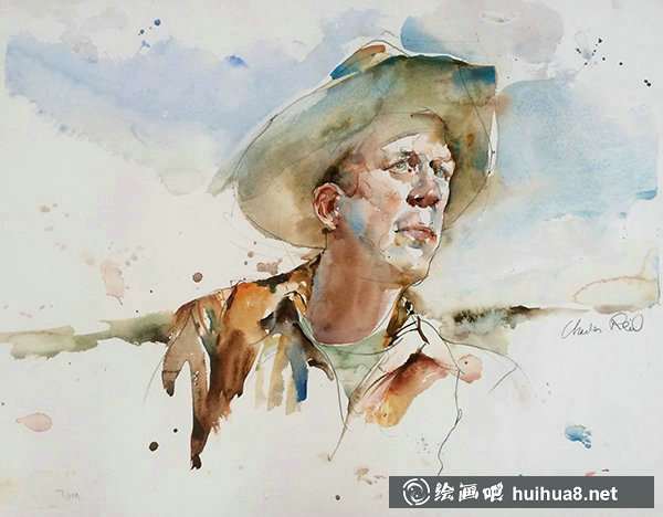 美國(guó)Charles Reid查爾斯肖像水彩畫(huà)作品