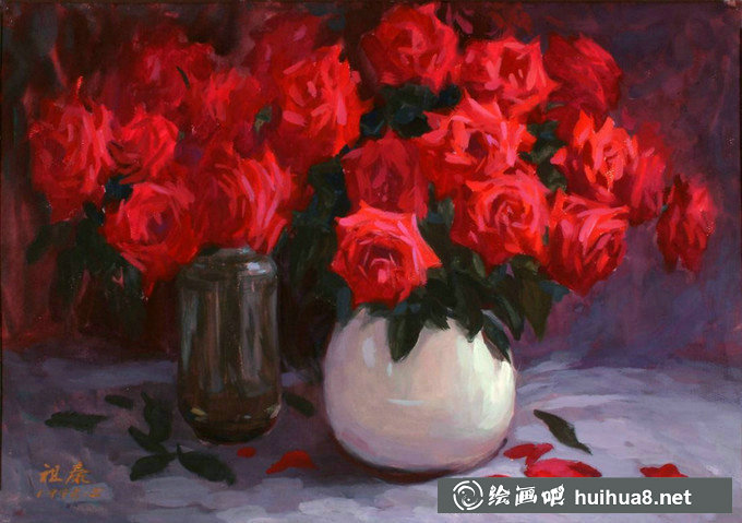 張祖泰靜物花卉水彩畫(huà)