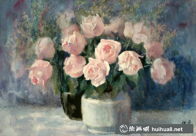 張祖泰靜物花卉水彩畫(huà)