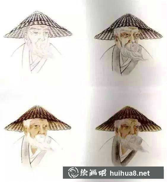 老人面部設(shè)色法