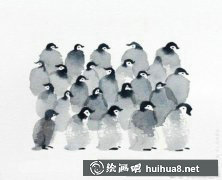 企鵝水彩教程圖解