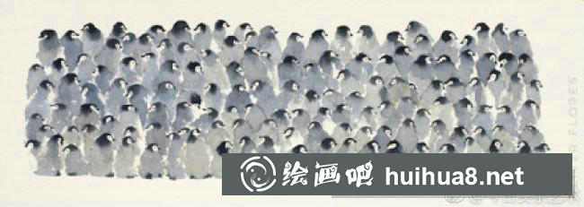 企鵝水彩畫4