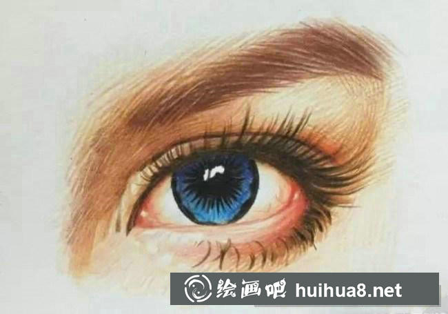 彩鉛畫眼睛加深