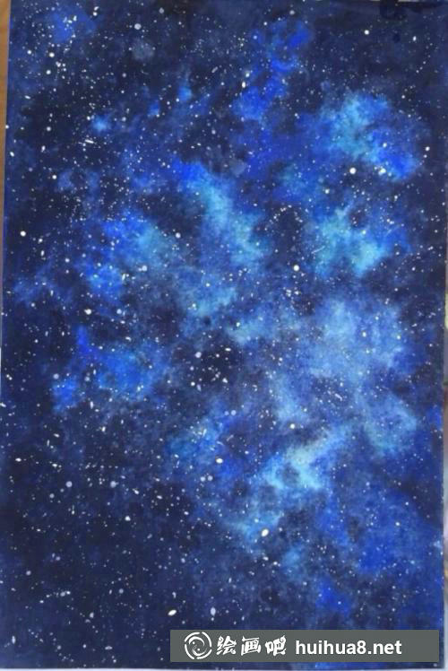 星空水彩畫作品