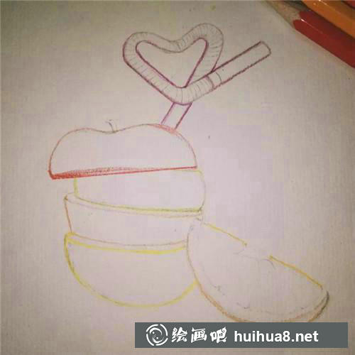 水果彩鉛畫起稿