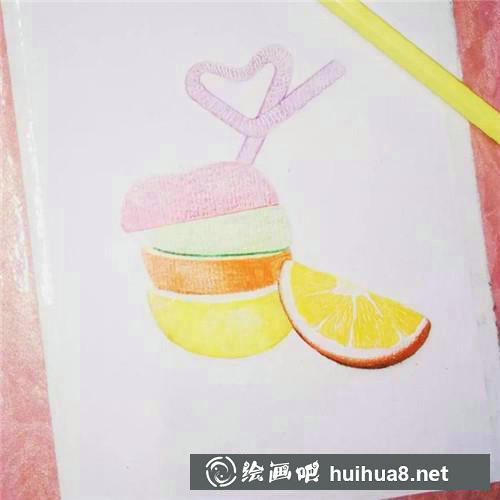 橙子彩鉛畫細節(jié)