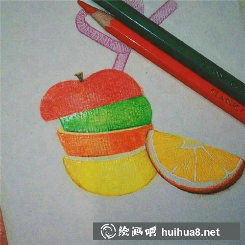 紅蘋果彩鉛畫步驟