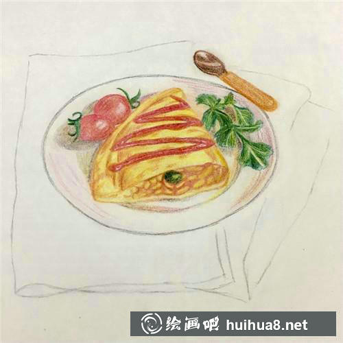蛋包飯繪畫(huà)步驟4