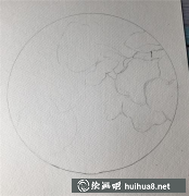 水彩天竺葵扇面畫法教程
