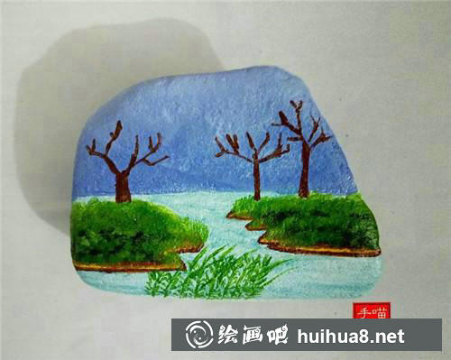 櫻花樹(shù)丙烯畫(huà)步驟5
