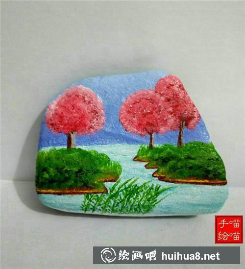櫻花樹(shù)丙烯畫(huà)步驟6