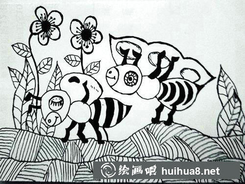 細(xì)致刻畫花草葉子