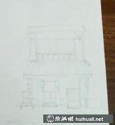 水彩插畫中的溫馨家園