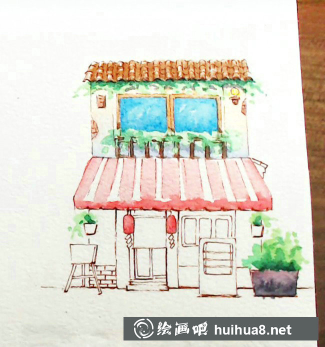【小房子水彩小插畫】簡單可愛的水彩插畫小房子手繪教程_www.youyix.com