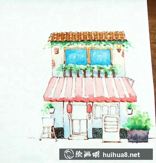 【小房子水彩小插畫】簡單可愛的水彩插畫小房子手繪教程_www.youyix.com