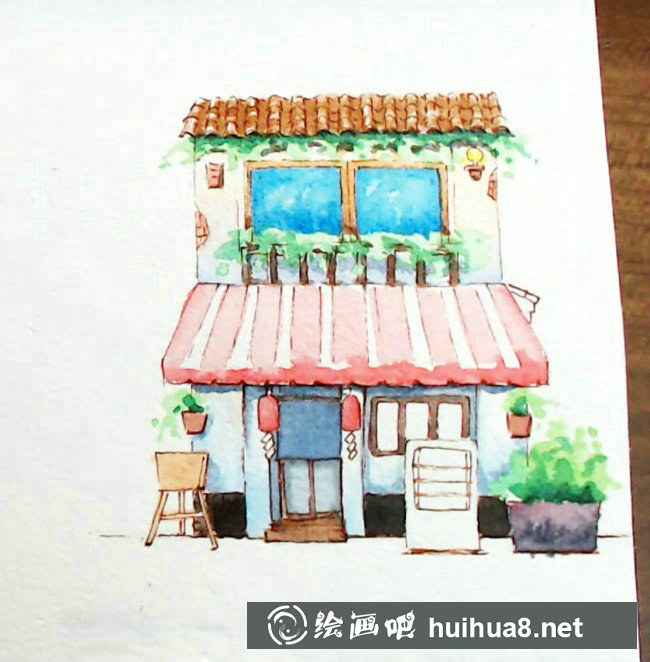 【小房子水彩小插畫】簡單可愛的水彩插畫小房子手繪教程_www.youyix.com